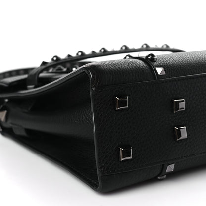 Valentino Garavani Grainy Calfskin Onyx Small My Rockstud Rolling Frame Bag Black 7 of 8