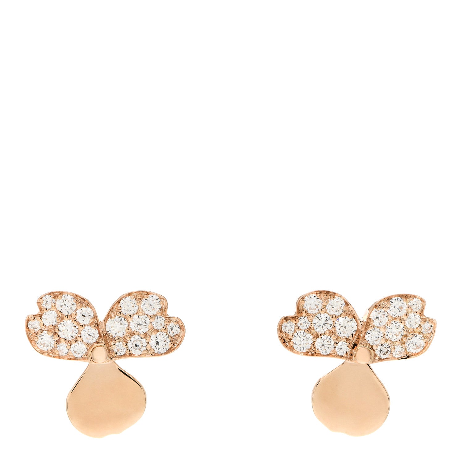 Tiffany 18K Rose Gold Diamond Paper Flowers Earrings 1 of 5