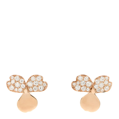 Tiffany 18K Rose Gold Diamond Paper Flowers Earrings 1 of 5
