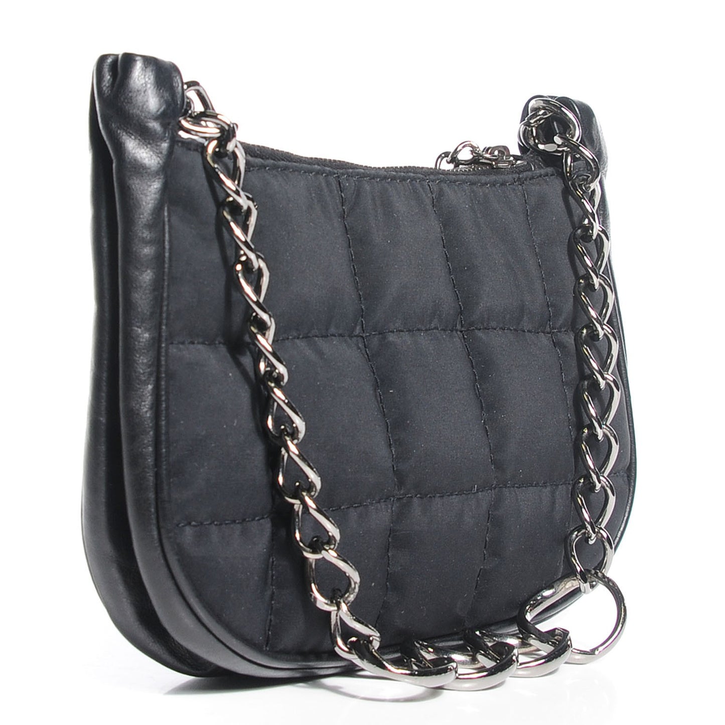Nylon Quilted Pochette Black