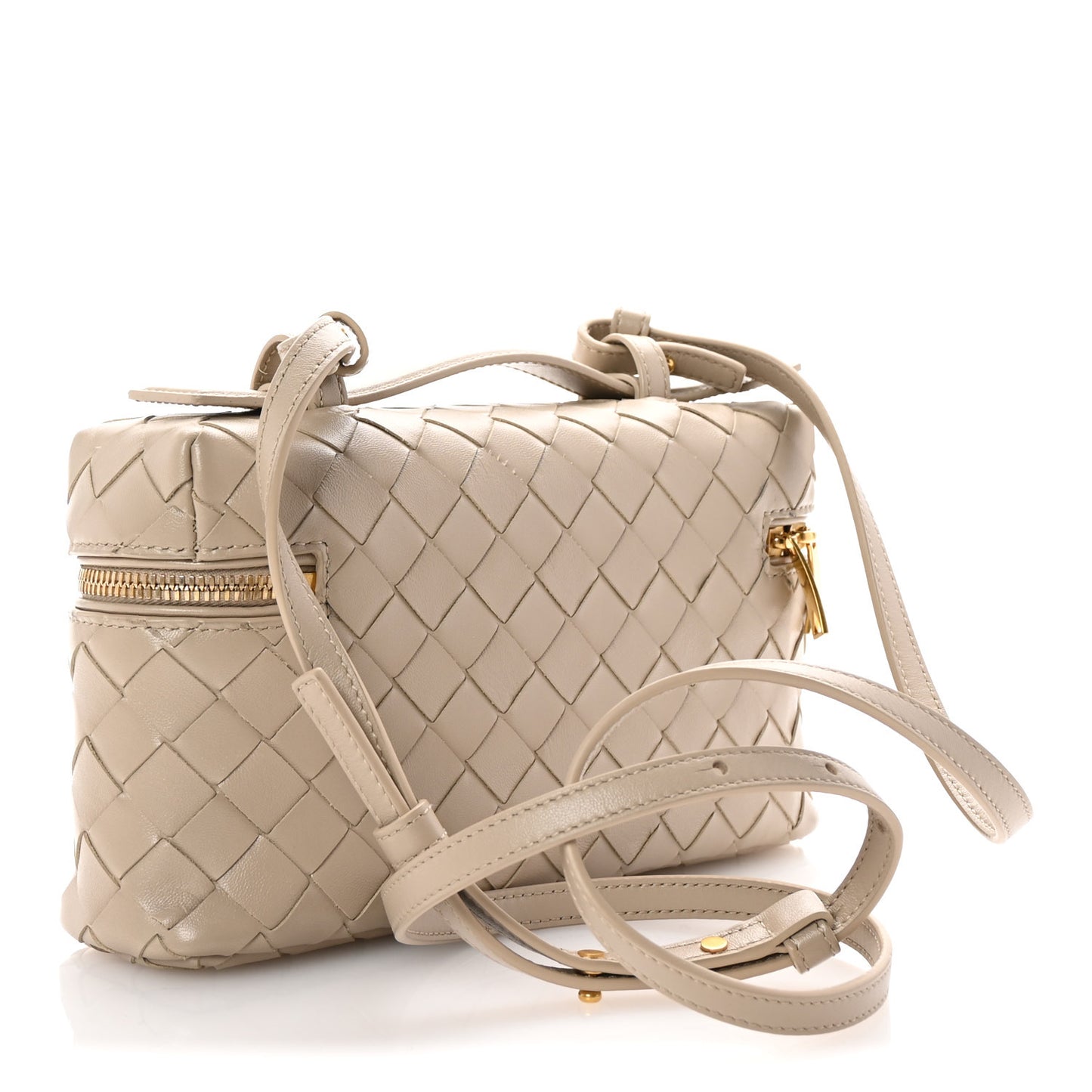 Calfskin Intrecciato Bang Bang Vanity Case Ecru