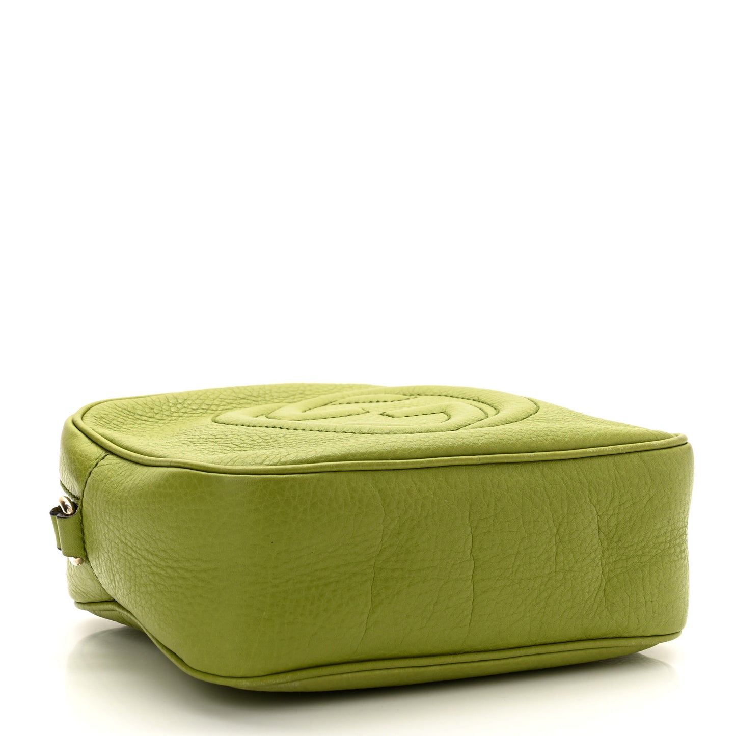 Pebbled Calfskin Small Soho Disco Bag Green