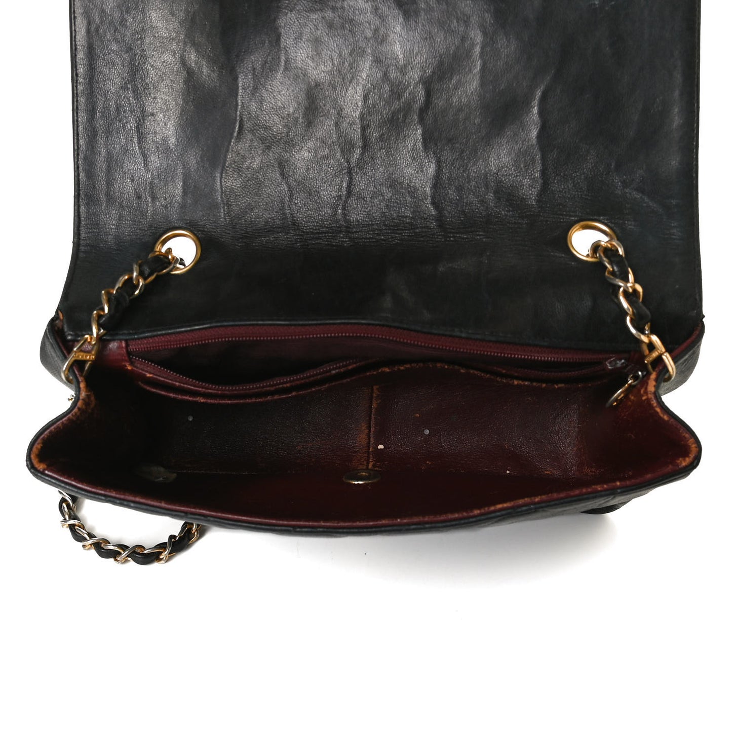 Lambskin Quilted Small Single Flap Black
