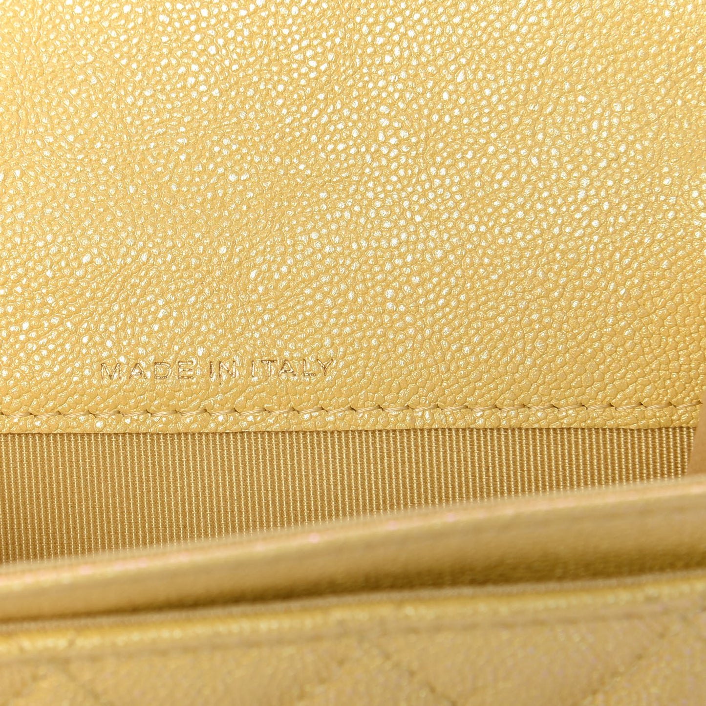 Iridescent Caviar Quilted Flap Card Holder Yellow