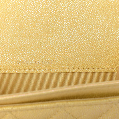 Chanel Iridescent Caviar Quilted Flap Card Holder Yellow 7 of 9