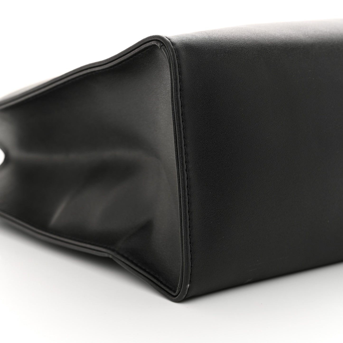 Vegan Leather Medium Shopping Bag Black