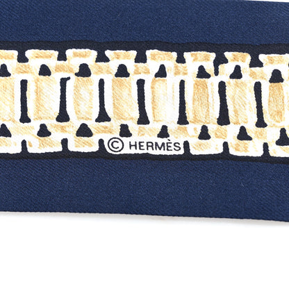 Hermes Silk Le Tresor De Medor Twilly Marine Gris Black 3 of 4