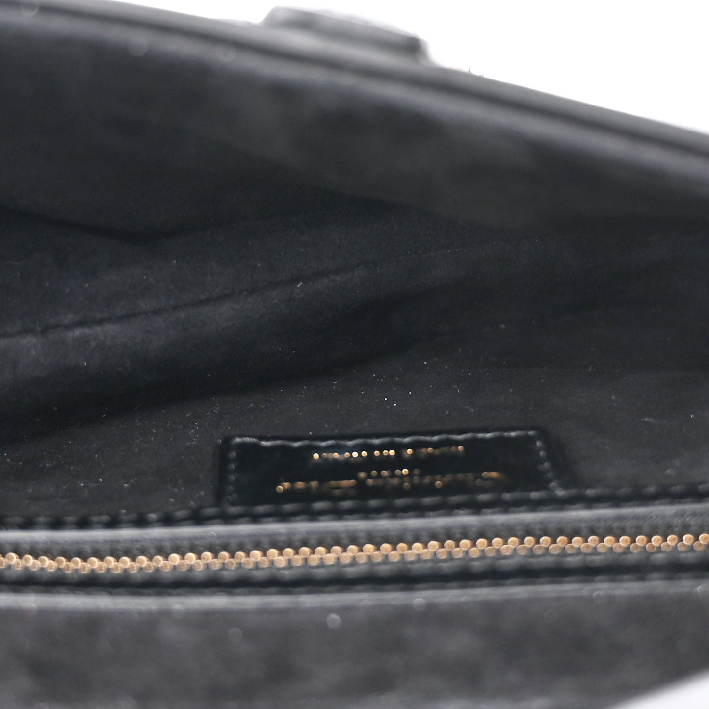 Crinkled Patent Lambskin Studded Saddle Bag With Strap Black