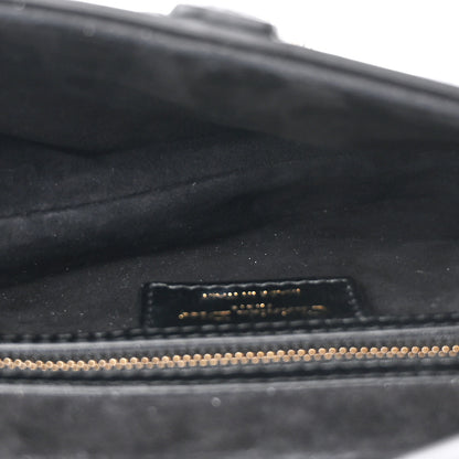 Christian Dior Crinkled Patent Lambskin Studded Saddle Bag With Strap Black 5 of 10