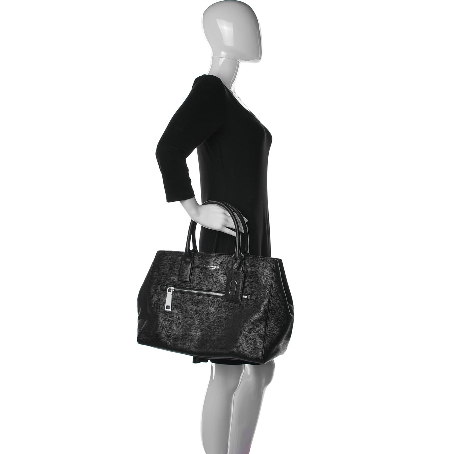 Textured Calfskin Medium Incognito Satchel Black
