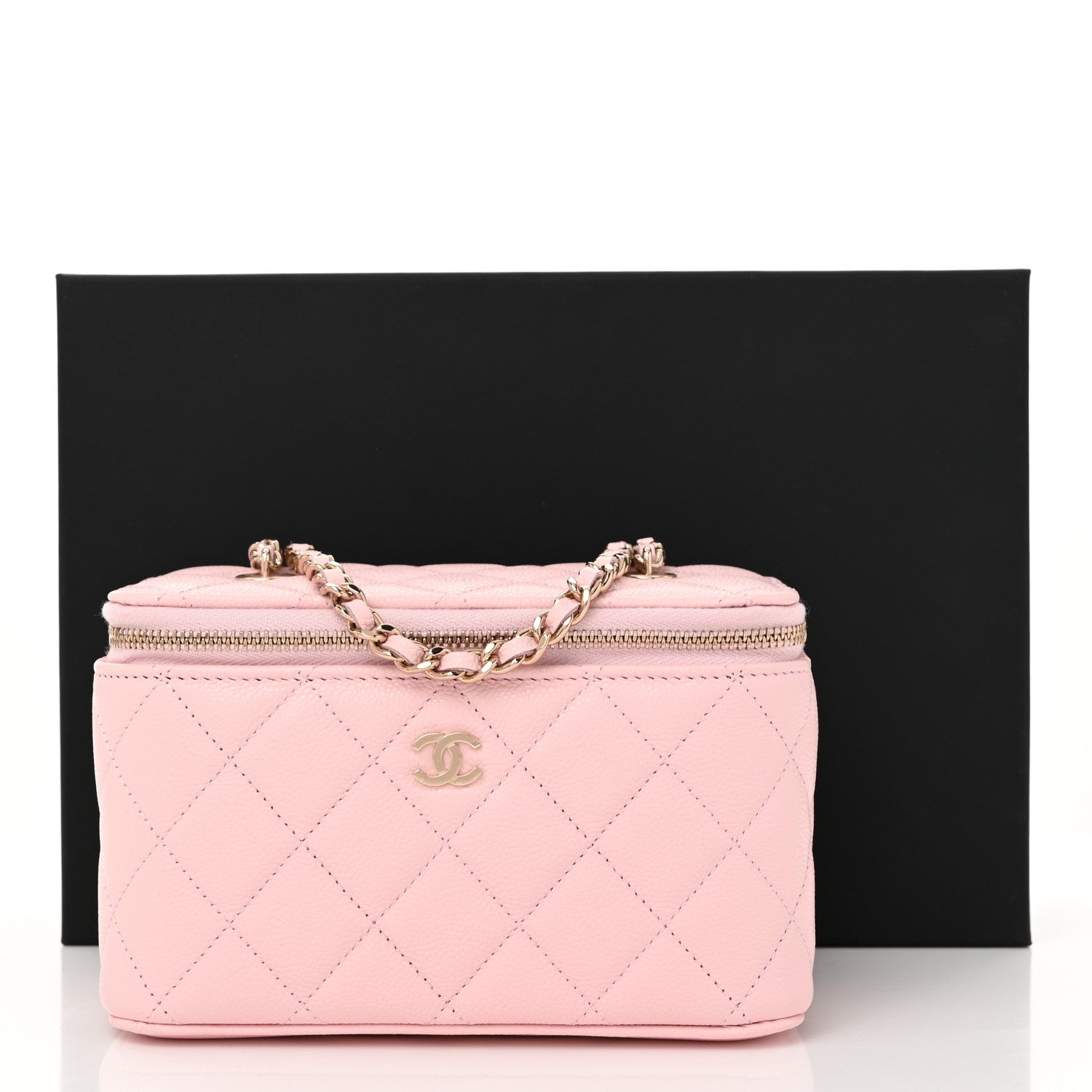 Chanel Caviar Quilted Small Vanity Case With Chain Light Pink 11 of 11