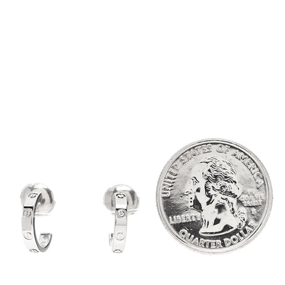 Cartier 18K White Gold Small LOVE Hoop Earrings 2 of 7