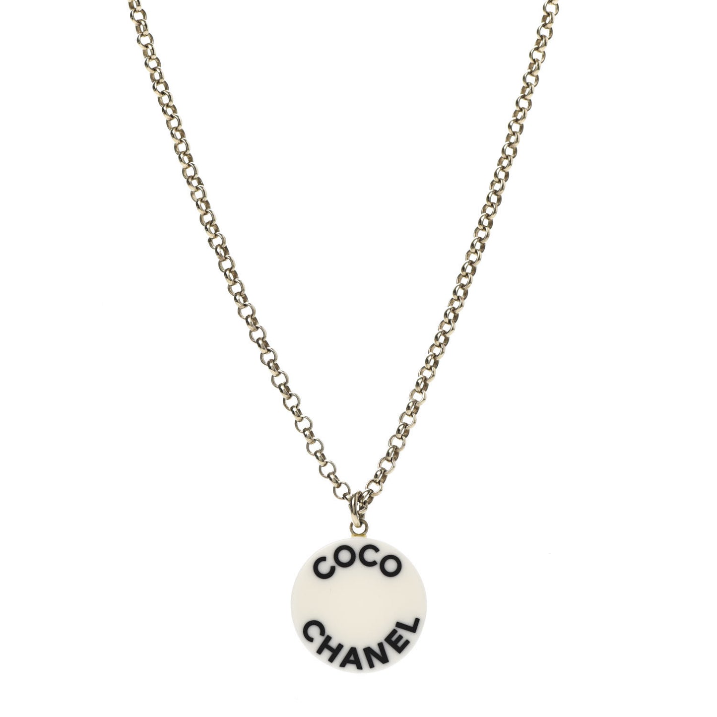 Resin Coco CC Necklace Gold