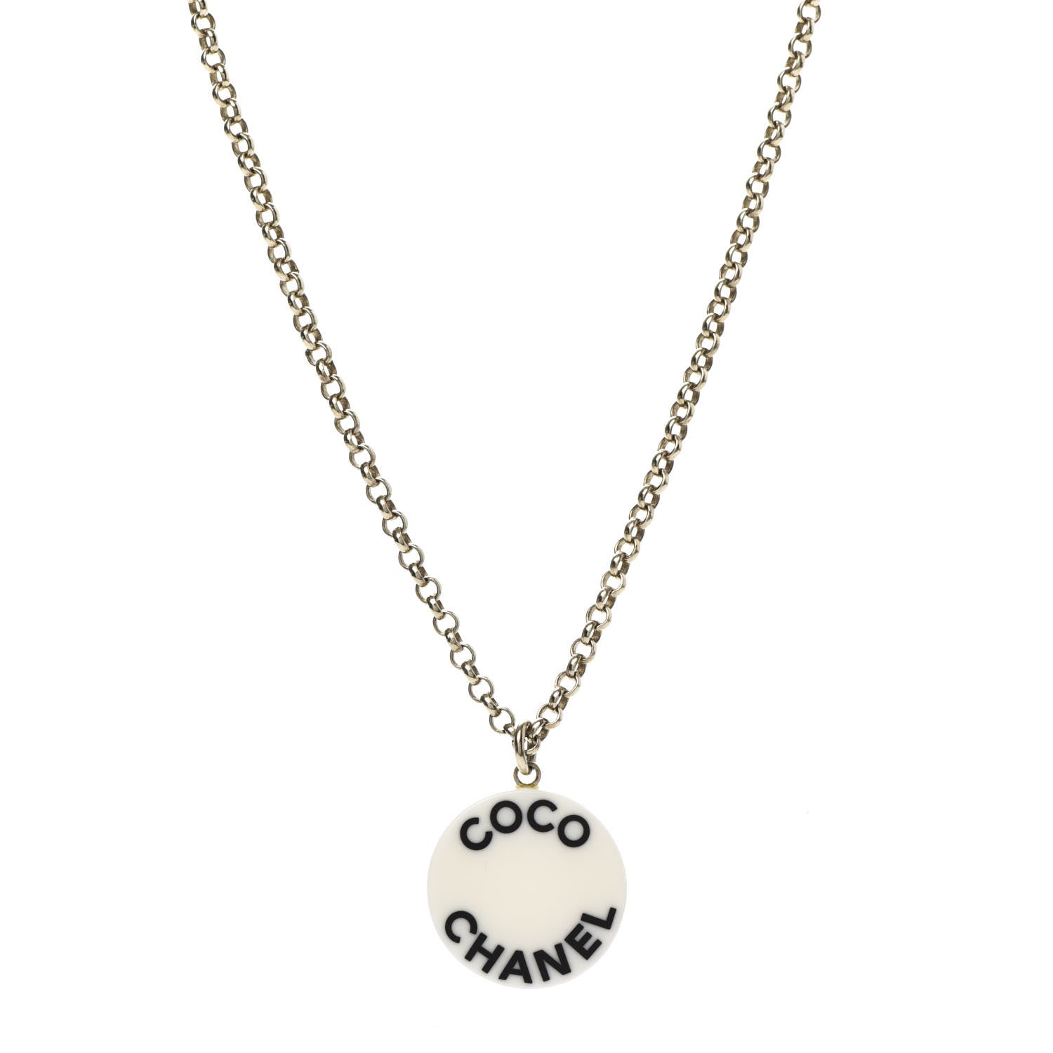 Chanel Resin Coco CC Necklace Gold 1 of 5