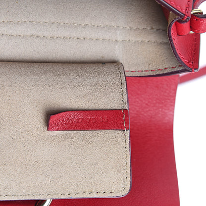 Chloe Suede Calfskin Mini Faye Shoulder Bag Tulip Red 7 of 13