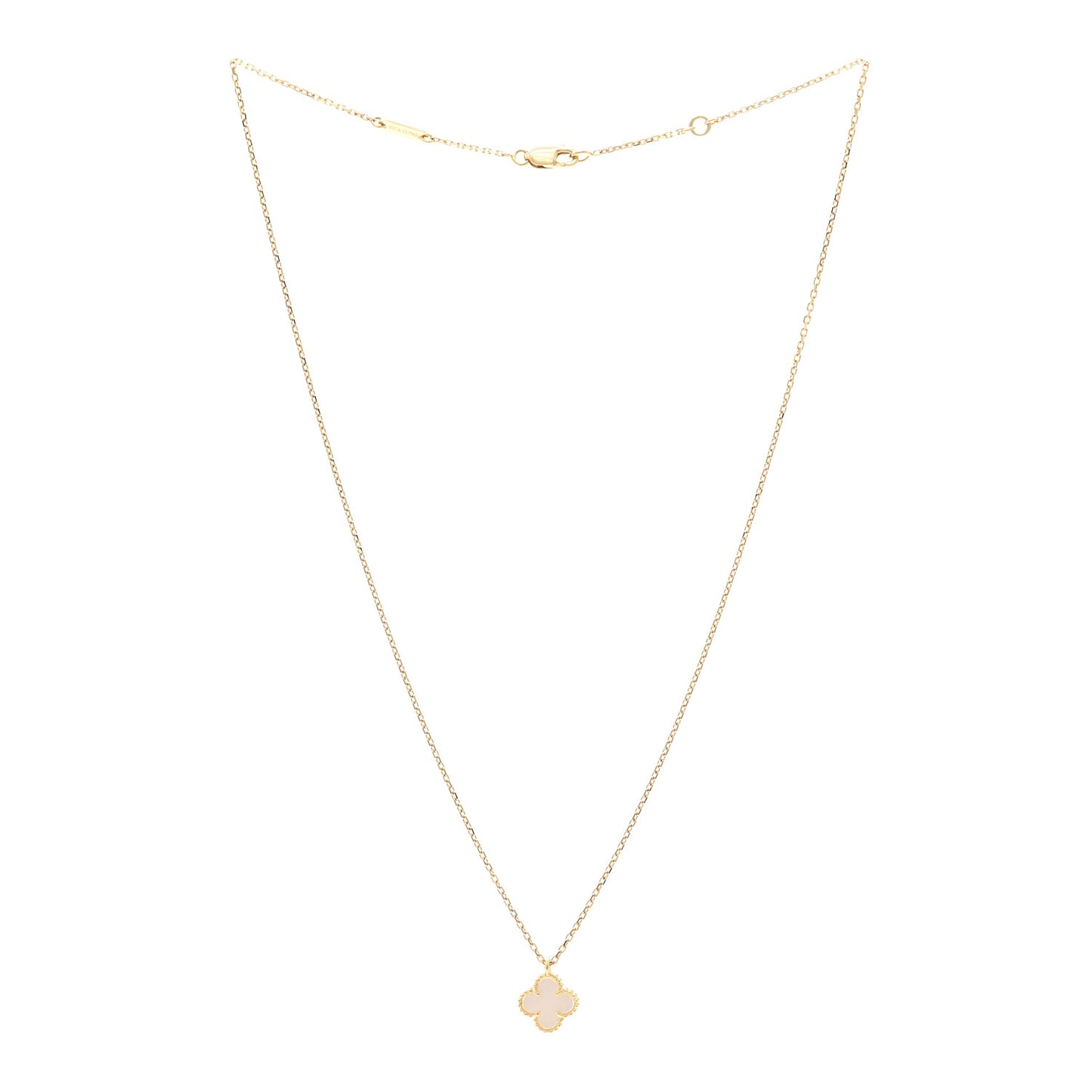 18K Yellow Gold Mother of Pearl Sweet Alhambra Pendant Necklace