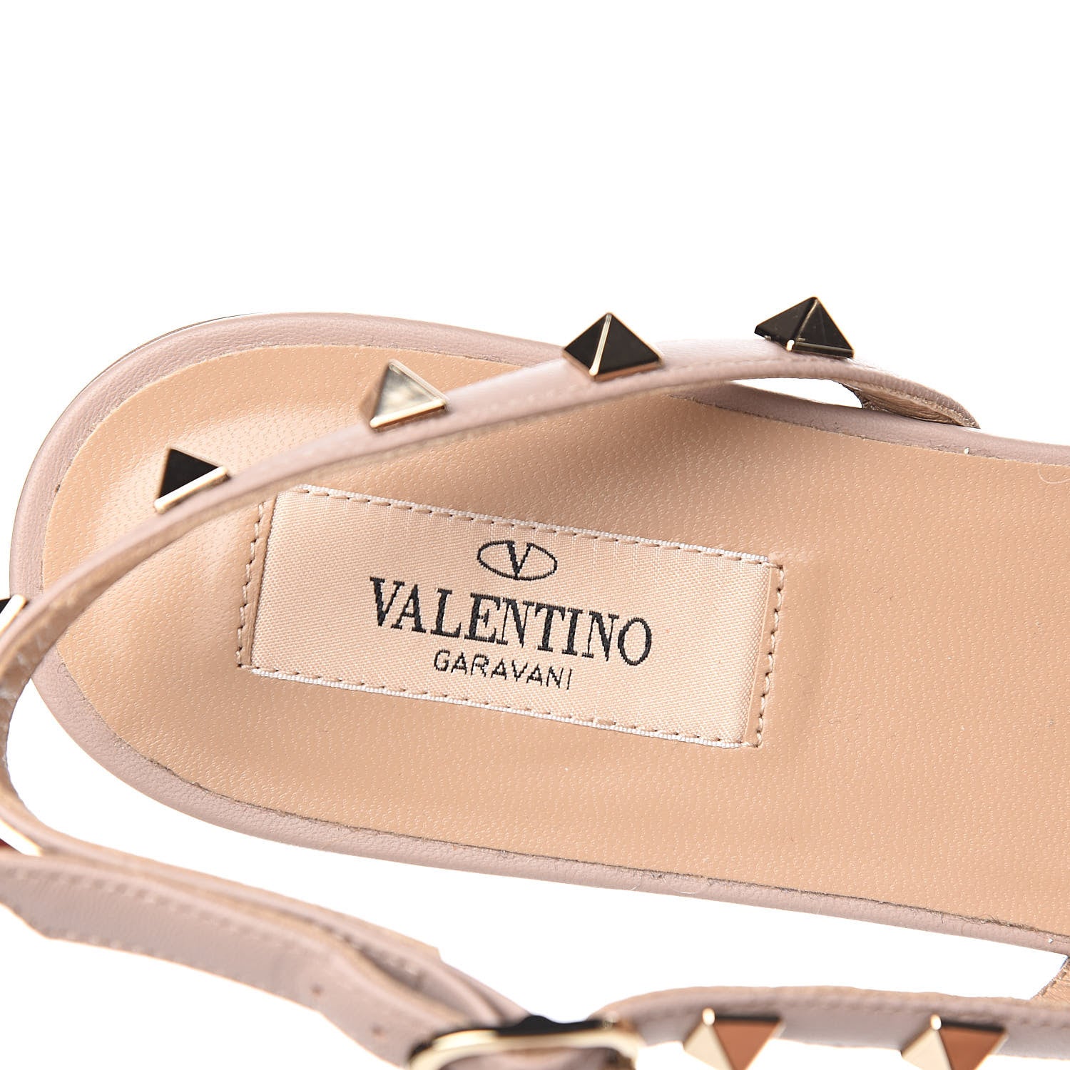 Valentino Garavani Patent Rockstud Slingback Flats 39.5 Poudre 7 of 9