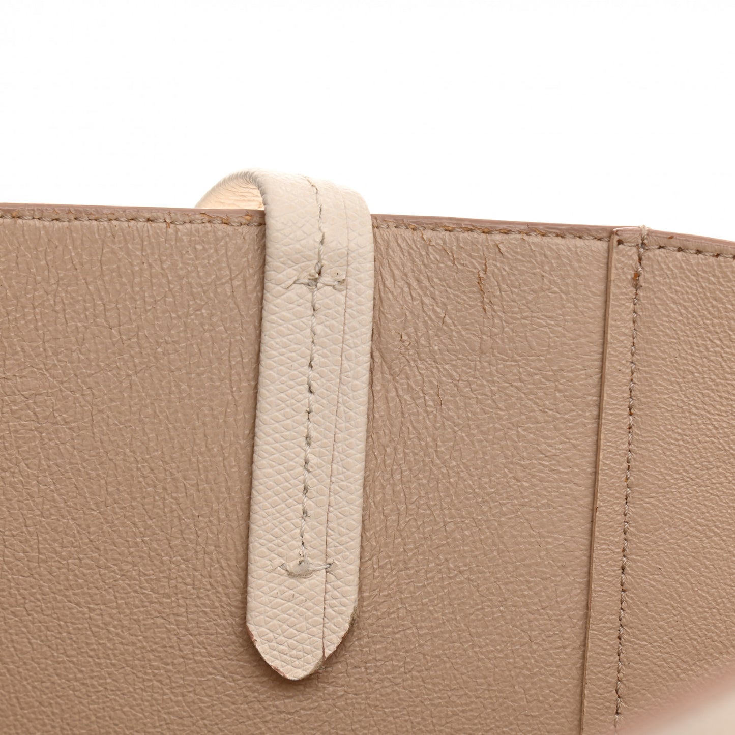 Grained Calfskin Medium Horizontal Cabas Phantom White