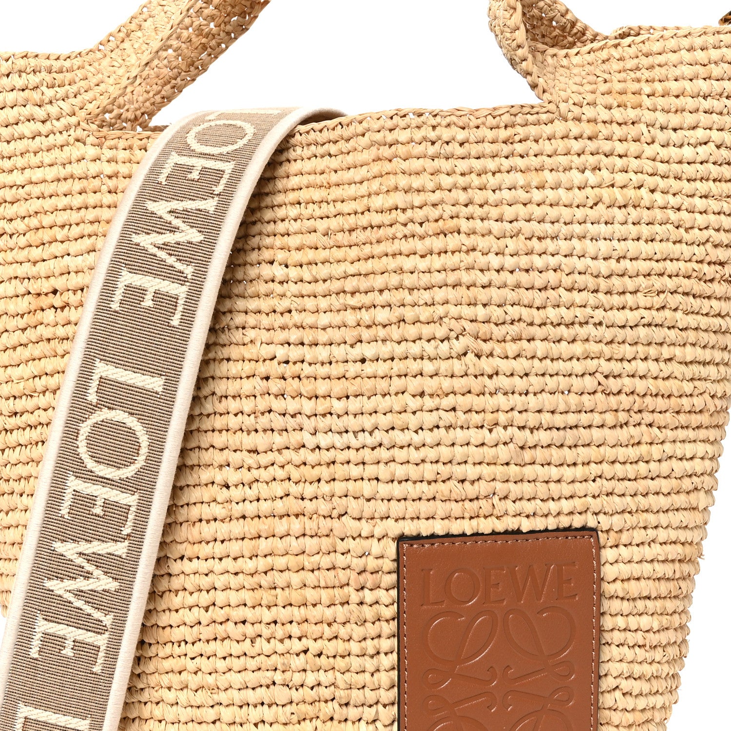 Loewe Raffia Mini Slit Tote Bag Natural Tan 7 of 9