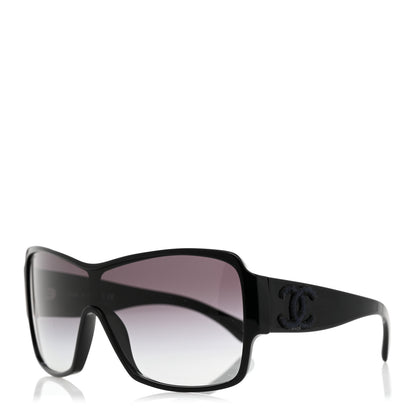 Chanel Acetate Shield Sunglasses 5449-A Black 1 of 8