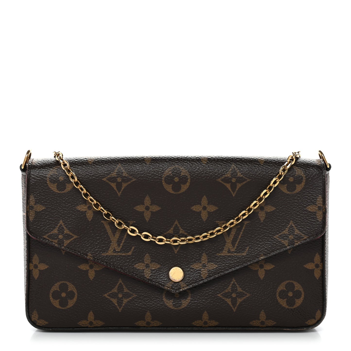 Monogram Pochette Felicie Chain Wallet Fuchsia