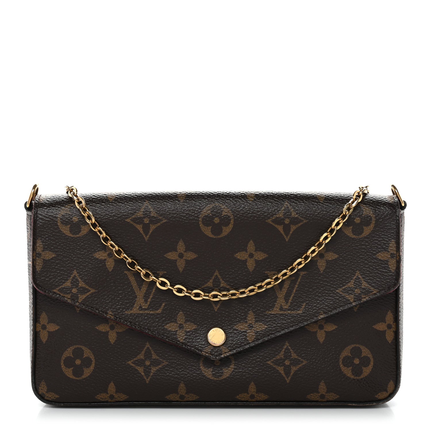 Louis Vuitton Monogram Pochette Felicie Chain Wallet Fuchsia 1 of 14