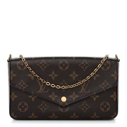 Louis Vuitton Monogram Pochette Felicie Chain Wallet Fuchsia 1 of 14