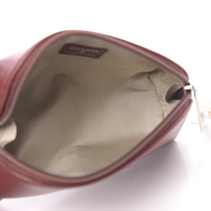 Chanel Caviar Timeless CC Cosmetic Pouch Dark Red 5 of 10