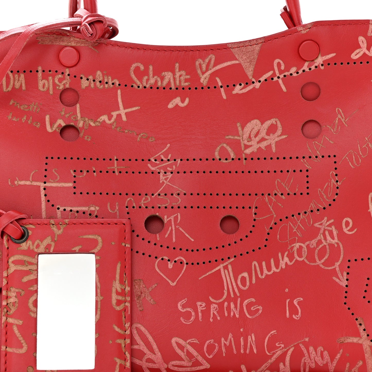 Calfskin Love Perforated Blackout Hardware S City Rouge Profond