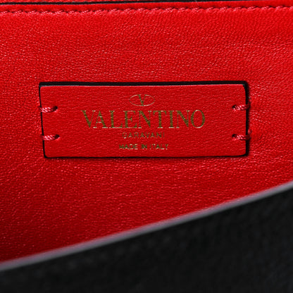 Valentino Garavani Smooth Calfskin Medium Vring Shoulder Bag Rouge Pur Cerise Black 6 of 12