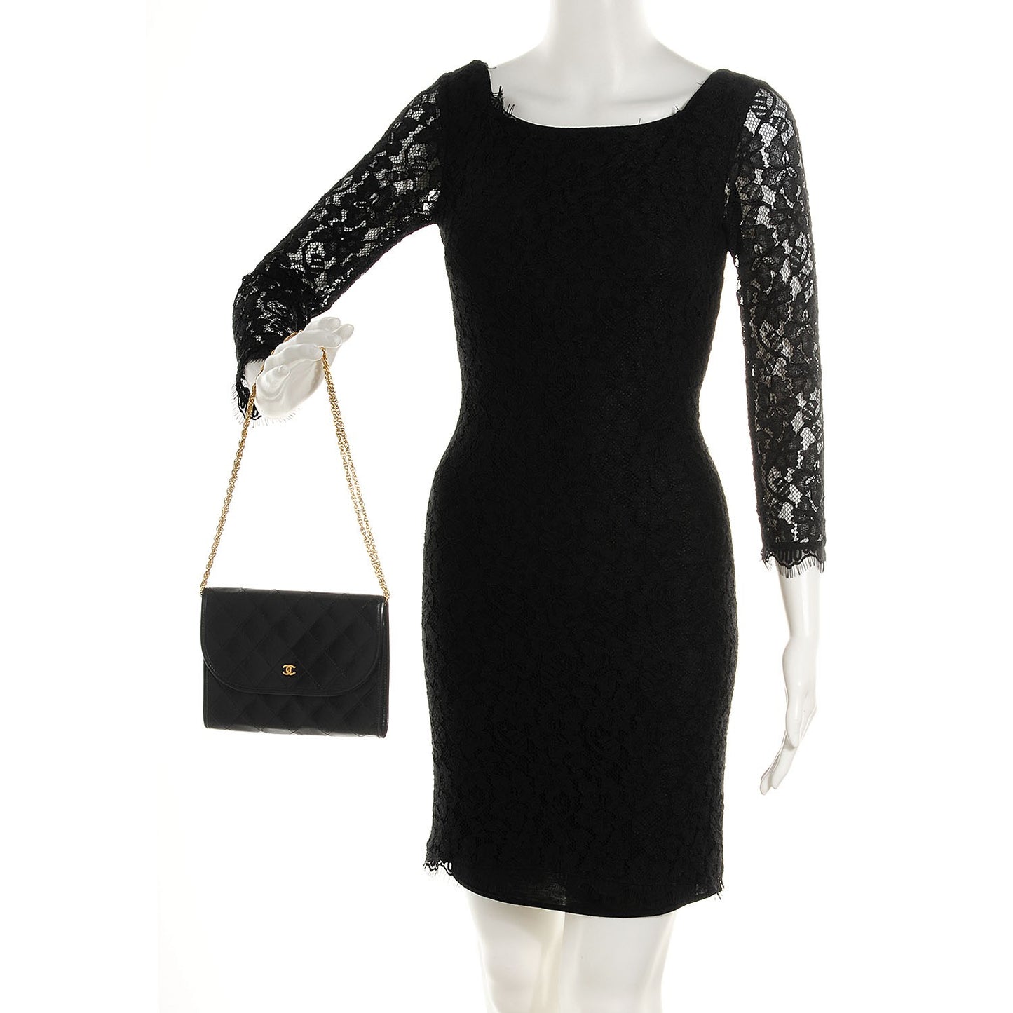 Lambskin Quilted Mini Evening Flap Black
