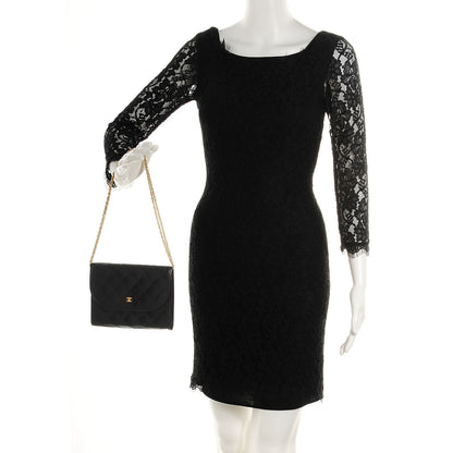 Chanel Lambskin Quilted Mini Evening Flap Black 2 of 8