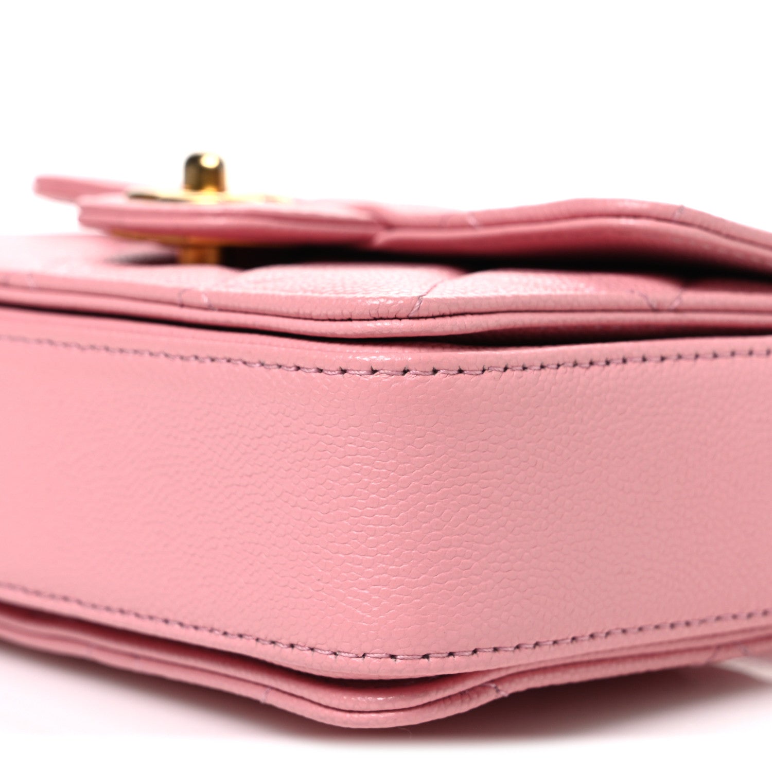 Chanel Shiny Caviar Quilted Mini Top Handle Flap Pink 10 of 10