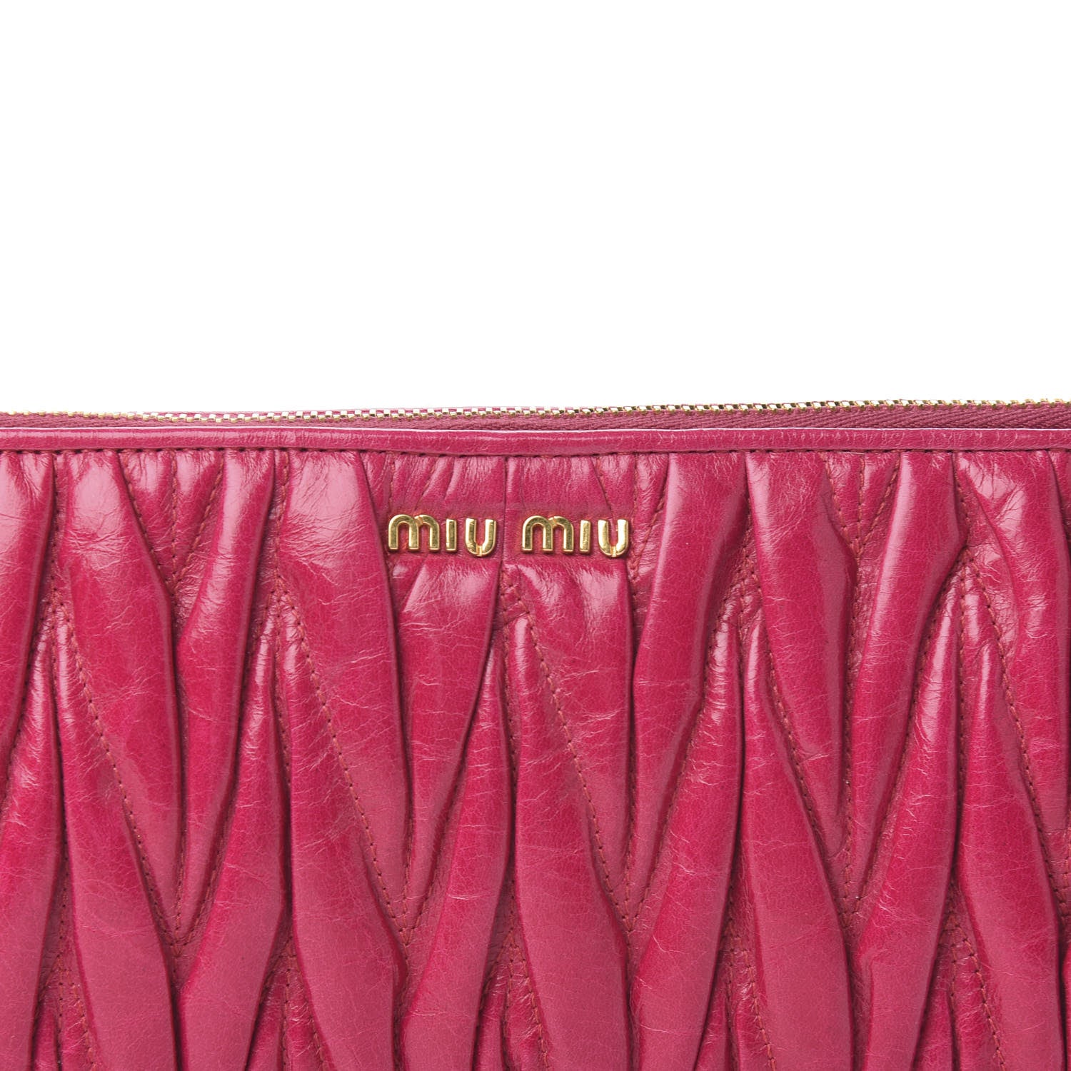 Miu Miu Nappa Matelasse Lux Wristlet Fuxia 8 of 8