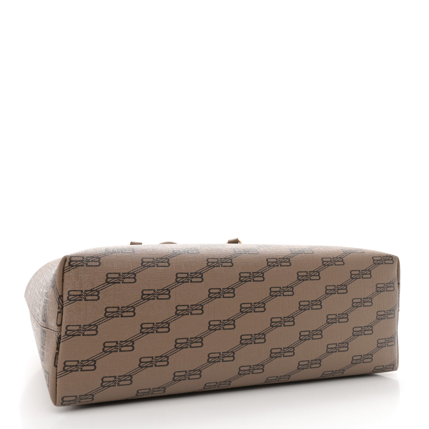 Coated Canvas BB Monogram Medium Signature East West Shopper Bag Beige Brown