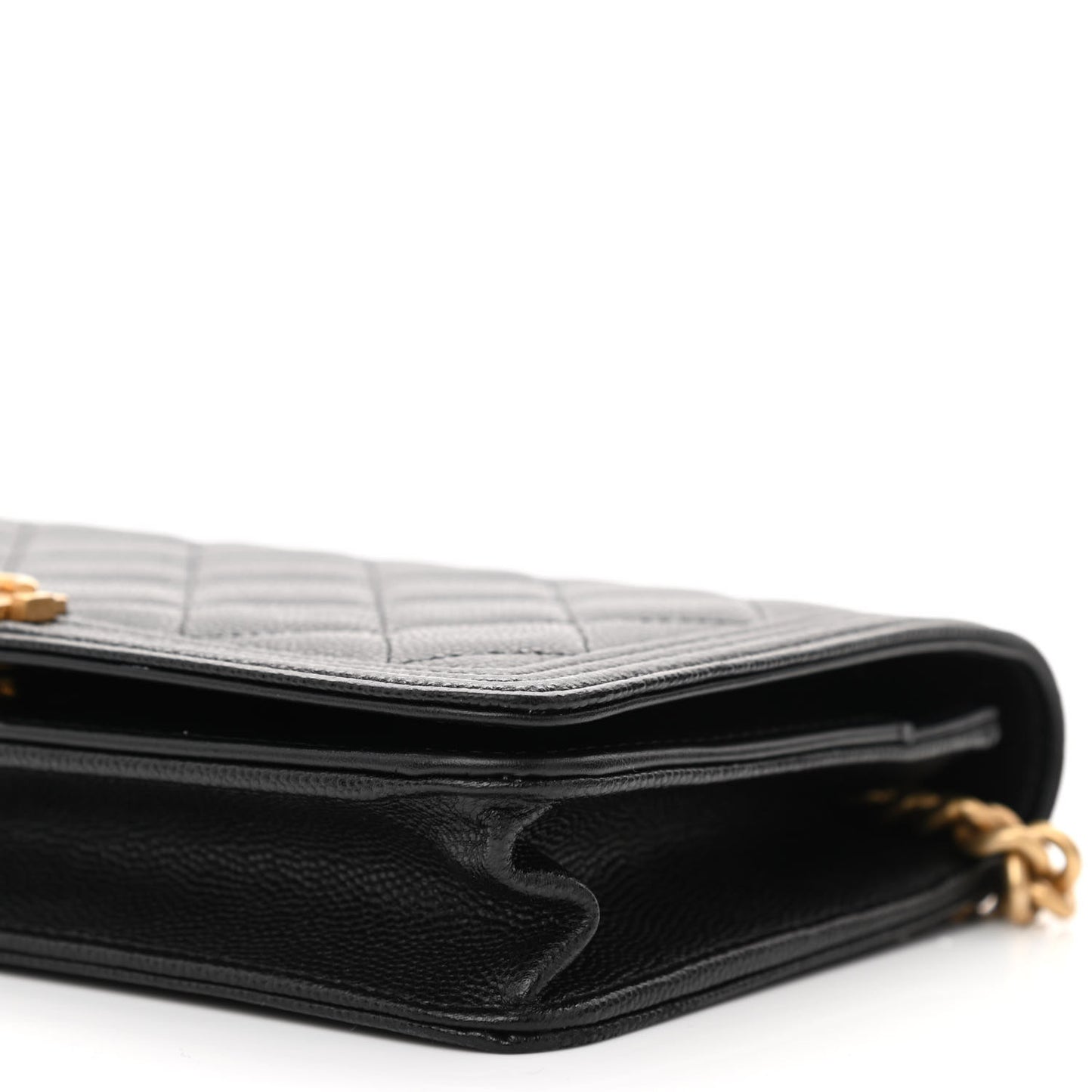 Caviar Quilted Boy Wallet On Chain WOC Black