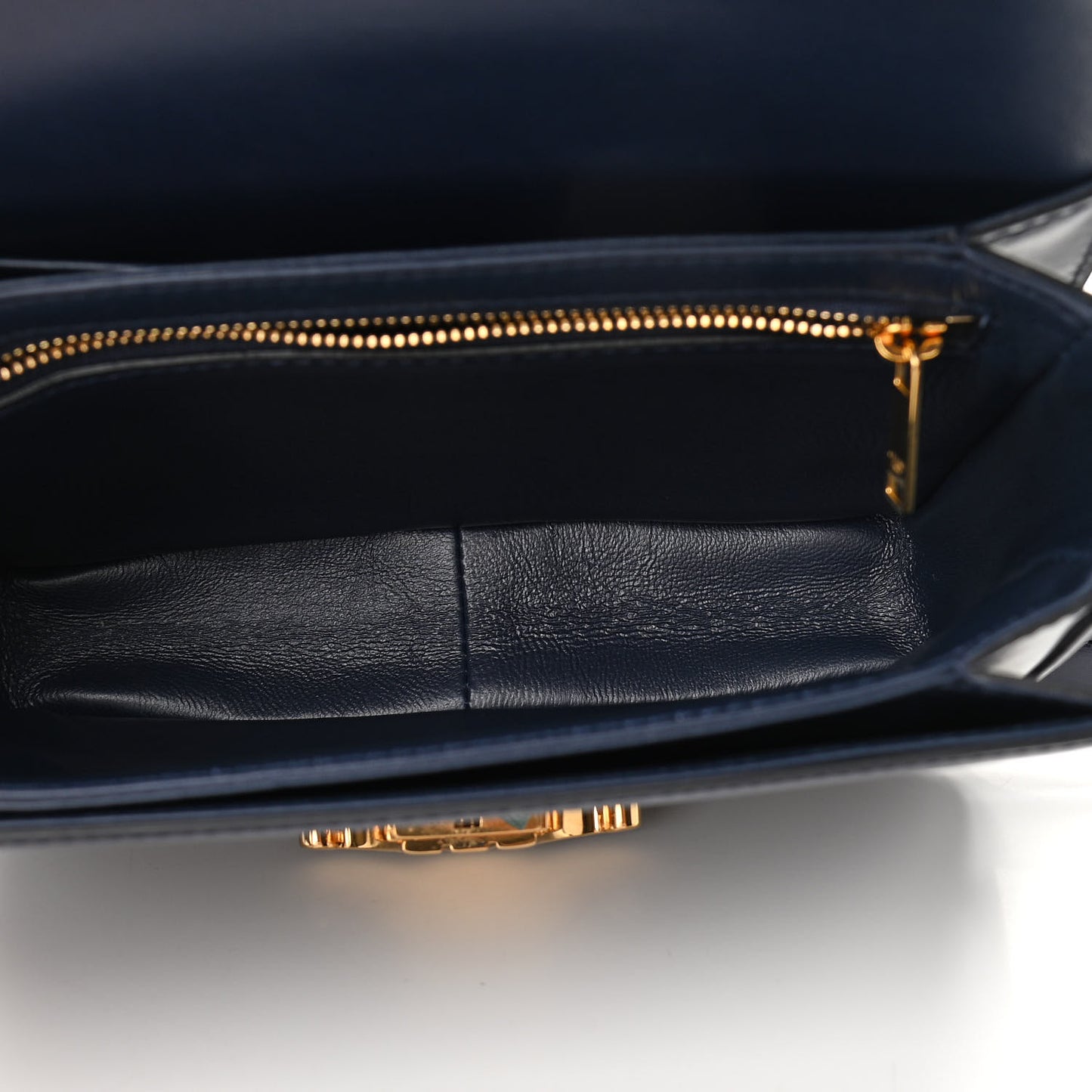 Shiny Calfskin Small Triomphe Dark Blue