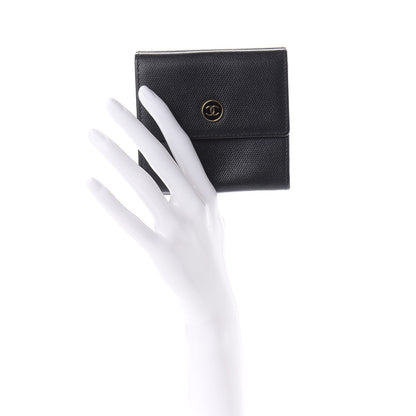 Chanel Grained Calfskin CC Button Flap Wallet Black 2 of 11