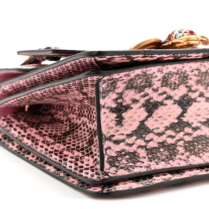 Gucci Snakeskin Sylvie Web Small Queen Margaret Top Handle Bag Pink 9 of 10