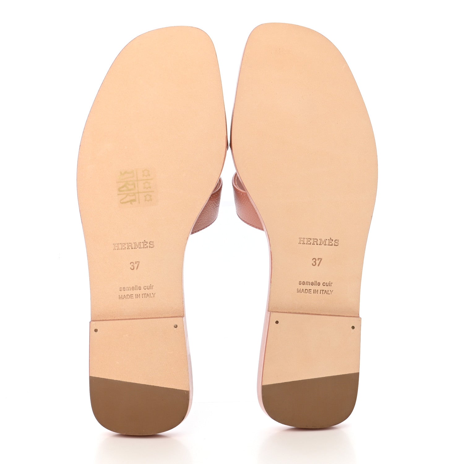 Hermes Epsom Oran Sandals 37 Rose Aube 5 of 8