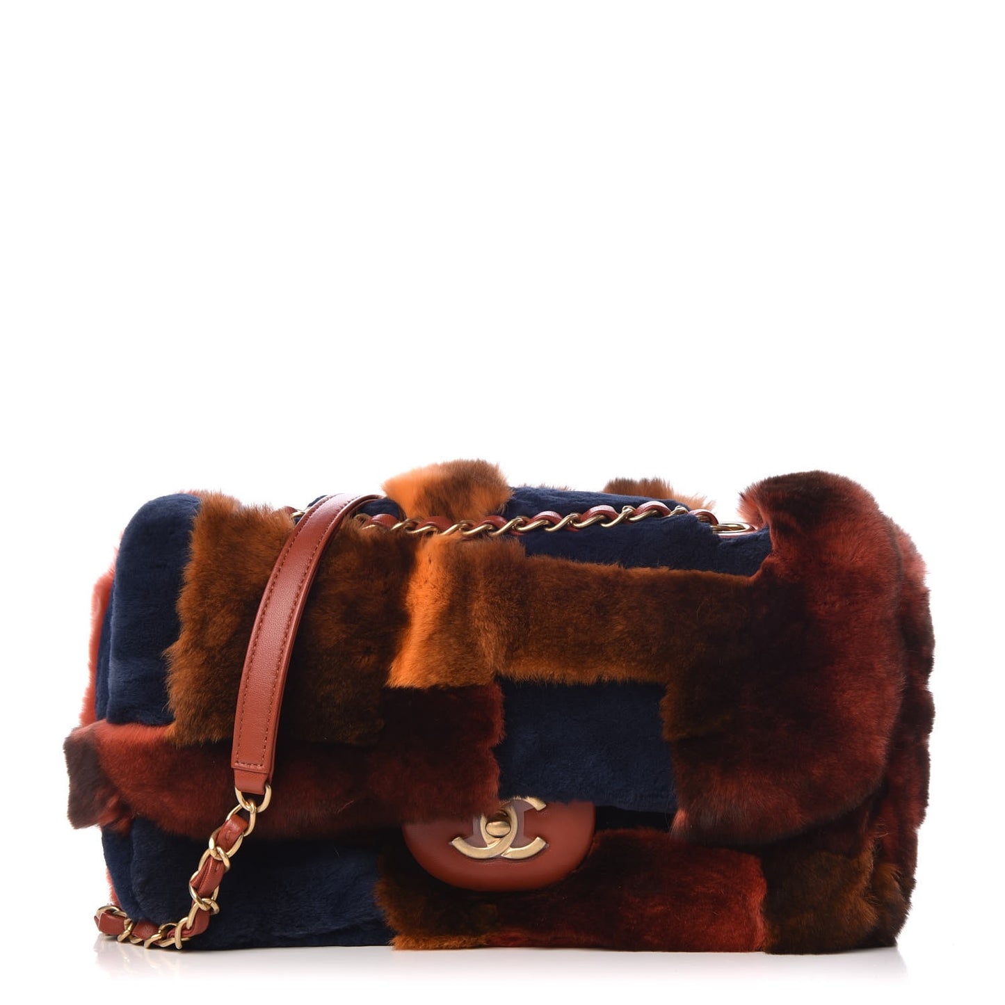 Orylag Lambskin Medium Flap Blue Orange