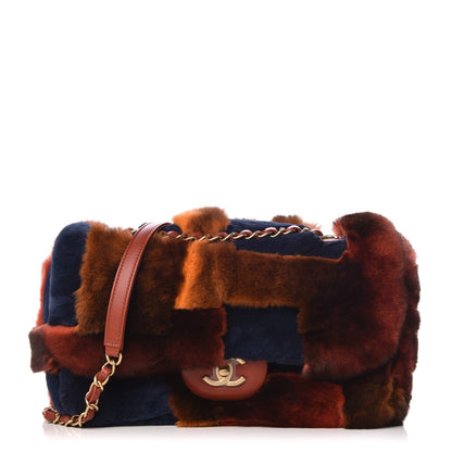 Chanel Orylag Lambskin Medium Flap Blue Orange 1 of 8