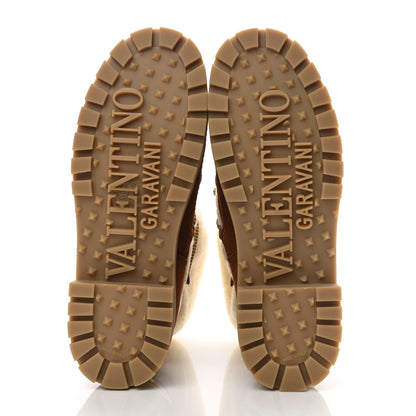 Valentino Garavani Suede Shearling Vlogo Trekkgirl 25/40mm Boots 38.5 Selleria 6 of 9