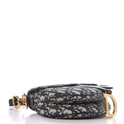 Christian Dior Oblique Saddle Bag Blue 4 of 8