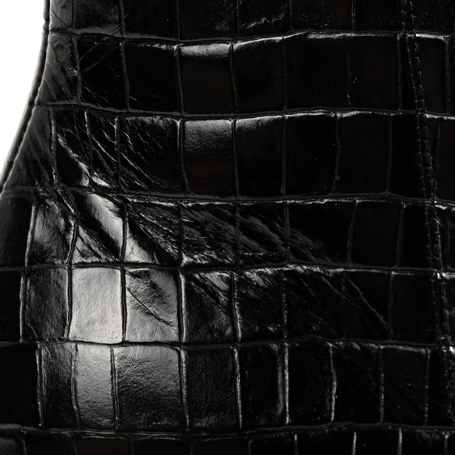 Saint Laurent Shiny Crocodile Embossed Jane 90 Zip Booties 40.5 Black 9 of 16