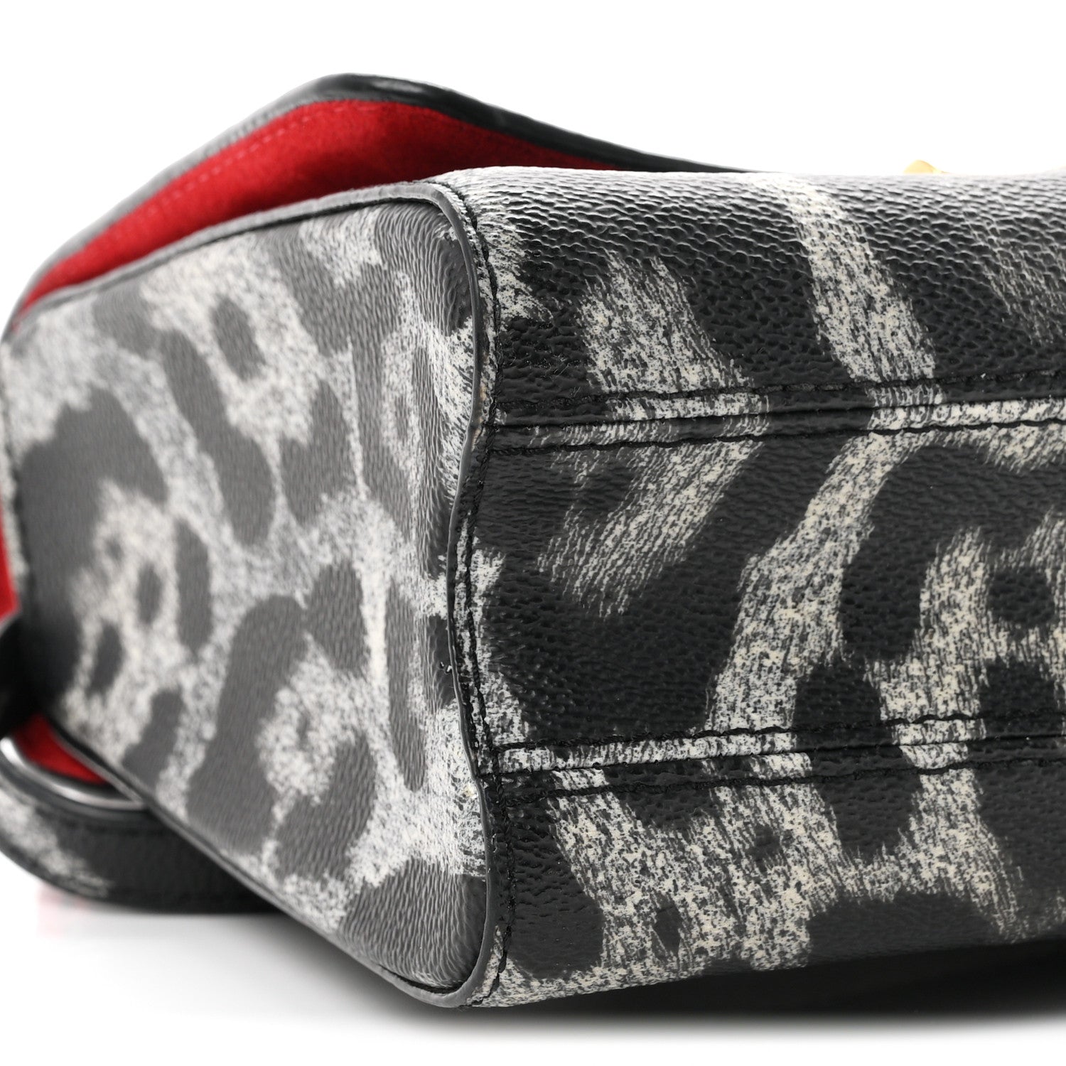 Louis Vuitton Calfskin Wild Animal Print Scarf Handle Twist Shoulder Bag MM 9 of 10