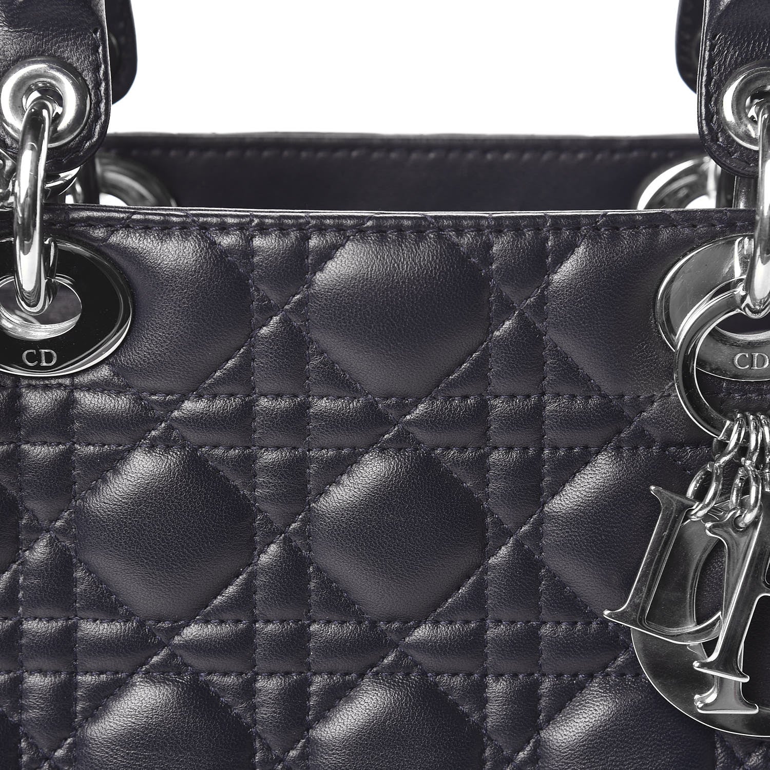 Christian Dior Lambskin Cannage Large Lady Dior Navy Blue 10 of 10