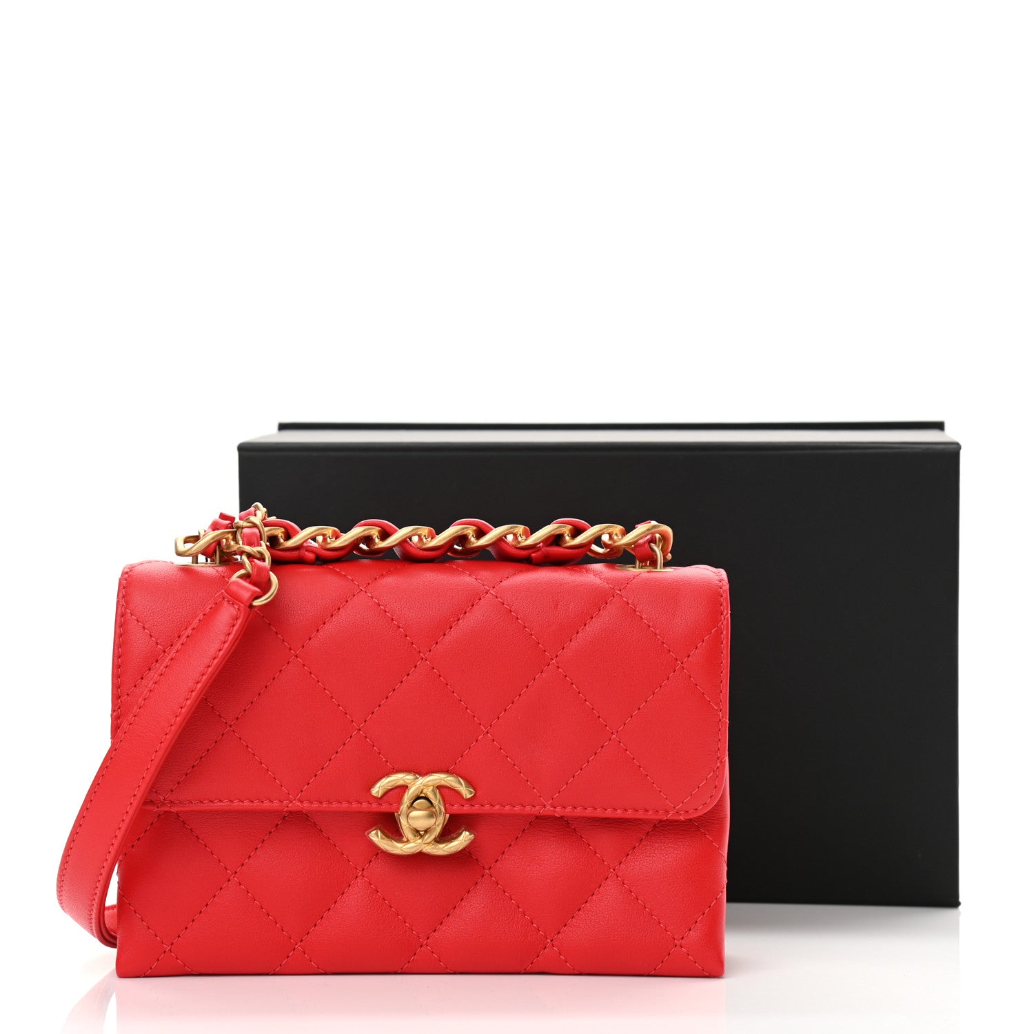Chanel Calfskin Quilted Mini Flap Bag Red 12 of 12