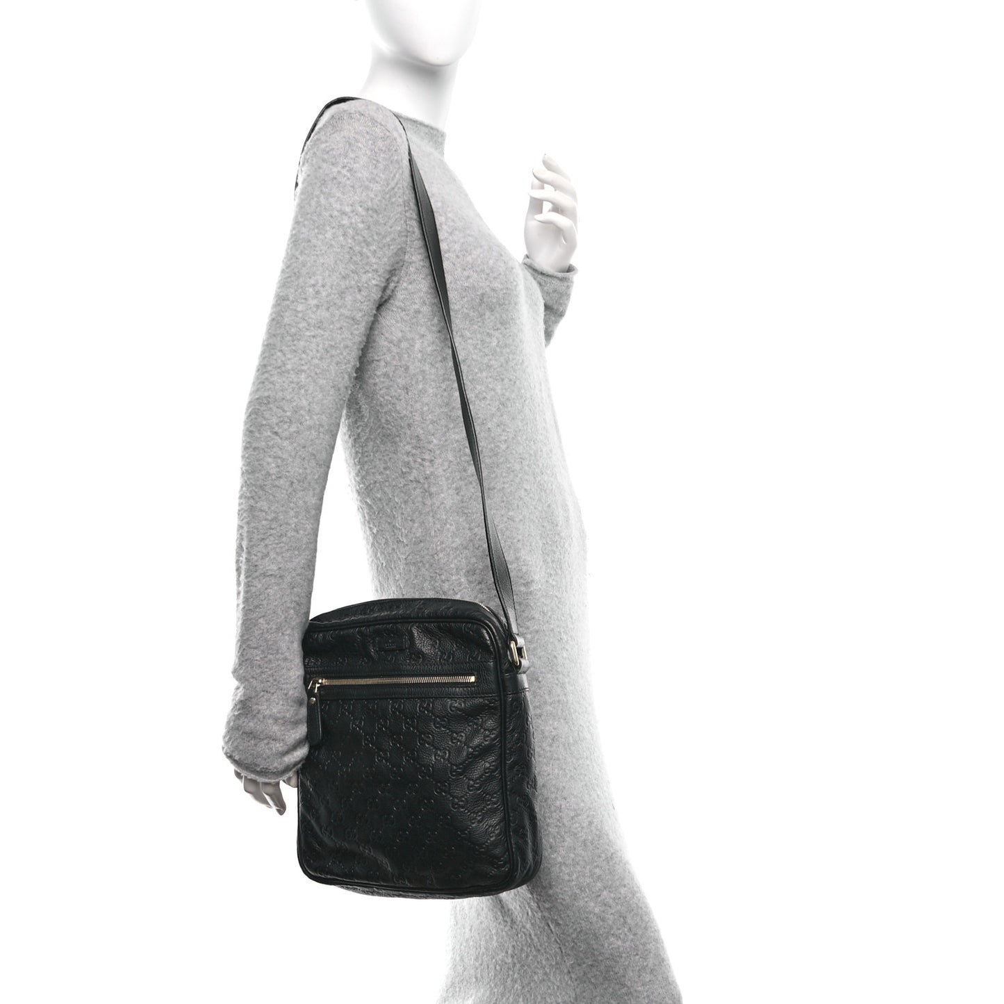 Guccissima Flat Messenger Bag Black