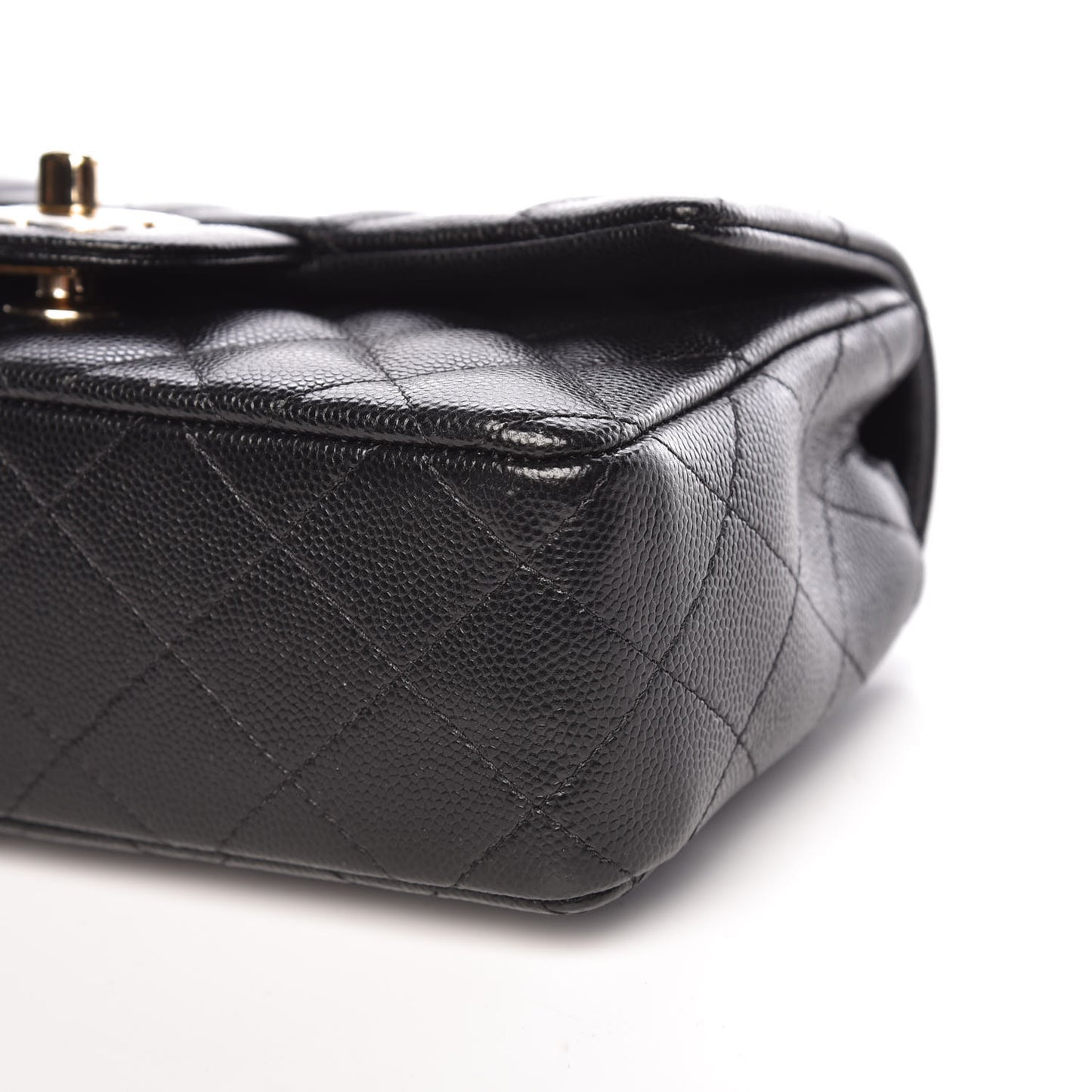 Caviar Quilted Mini Rectangular Flap Black